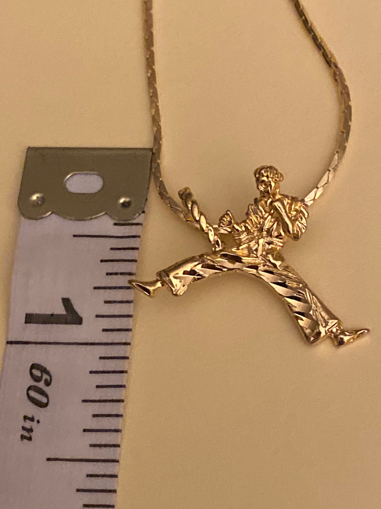 Martial Arts Karate Necklace 14K Yellow Goldplated Martial Etsy