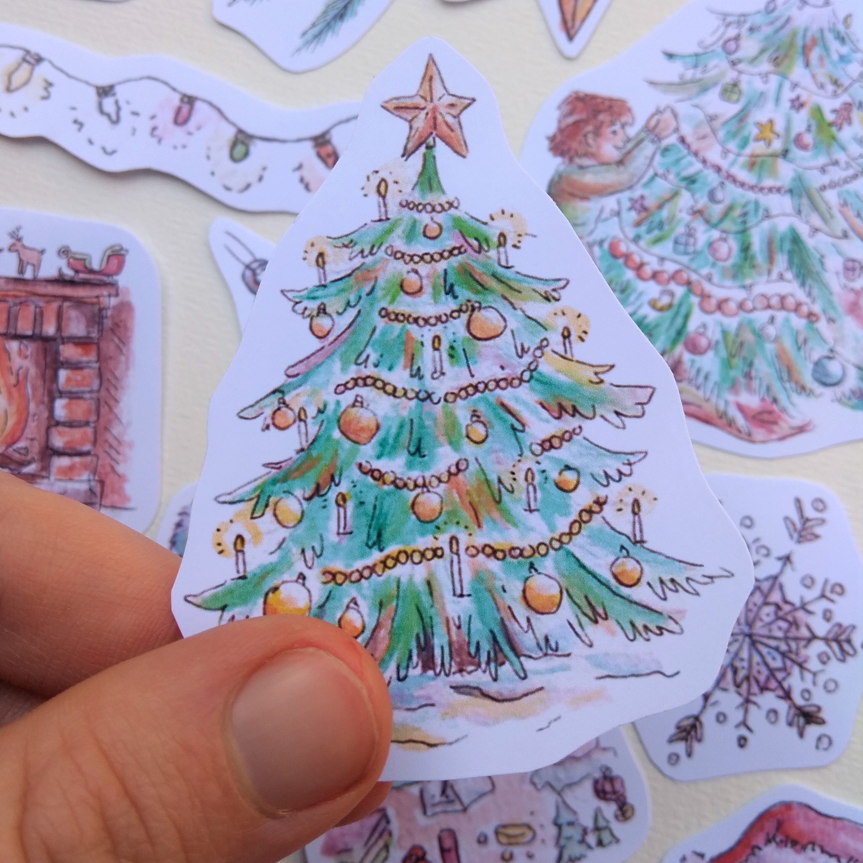 Kerststickers vakantieseizoen 2 A4 stickerpack 45 Etsy