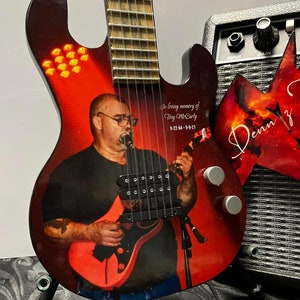 Custom Image Guitar with ANY Picture on it ~ Personalized And Uniqie Rustic Guitar Wall Decor that Rocks