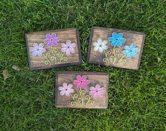 Flower String Art (Purple, Blue, or Pink)