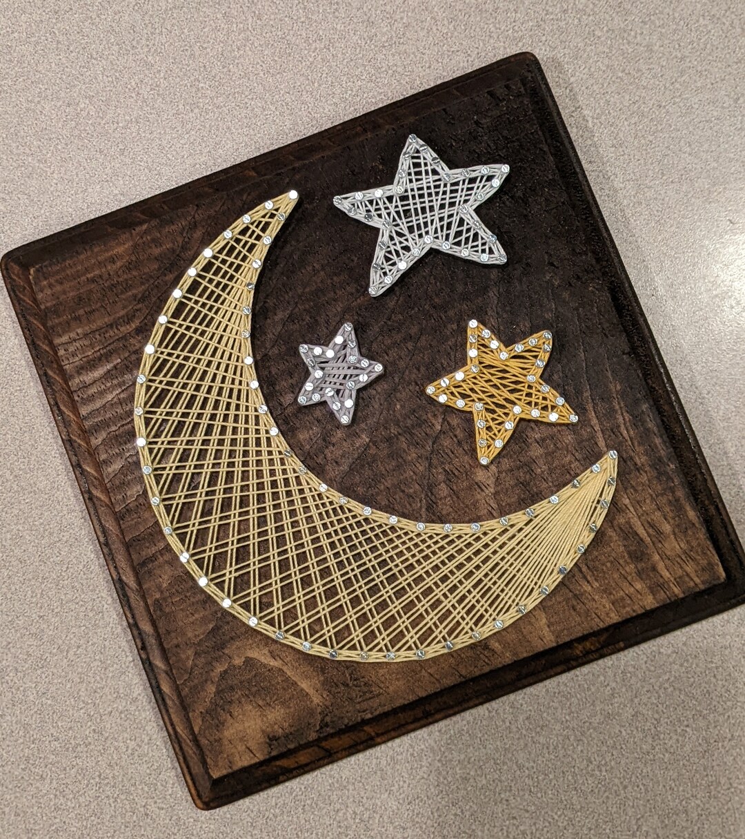 Moon and Stars String Art Etsy
