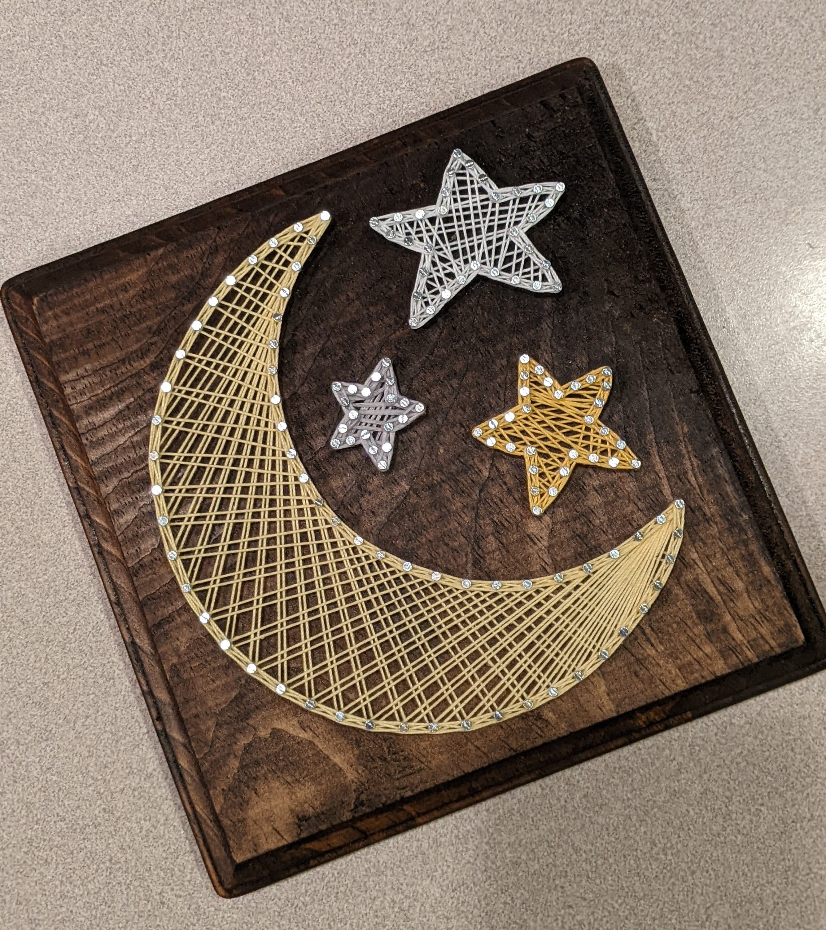 Moon and Stars String Art Etsy