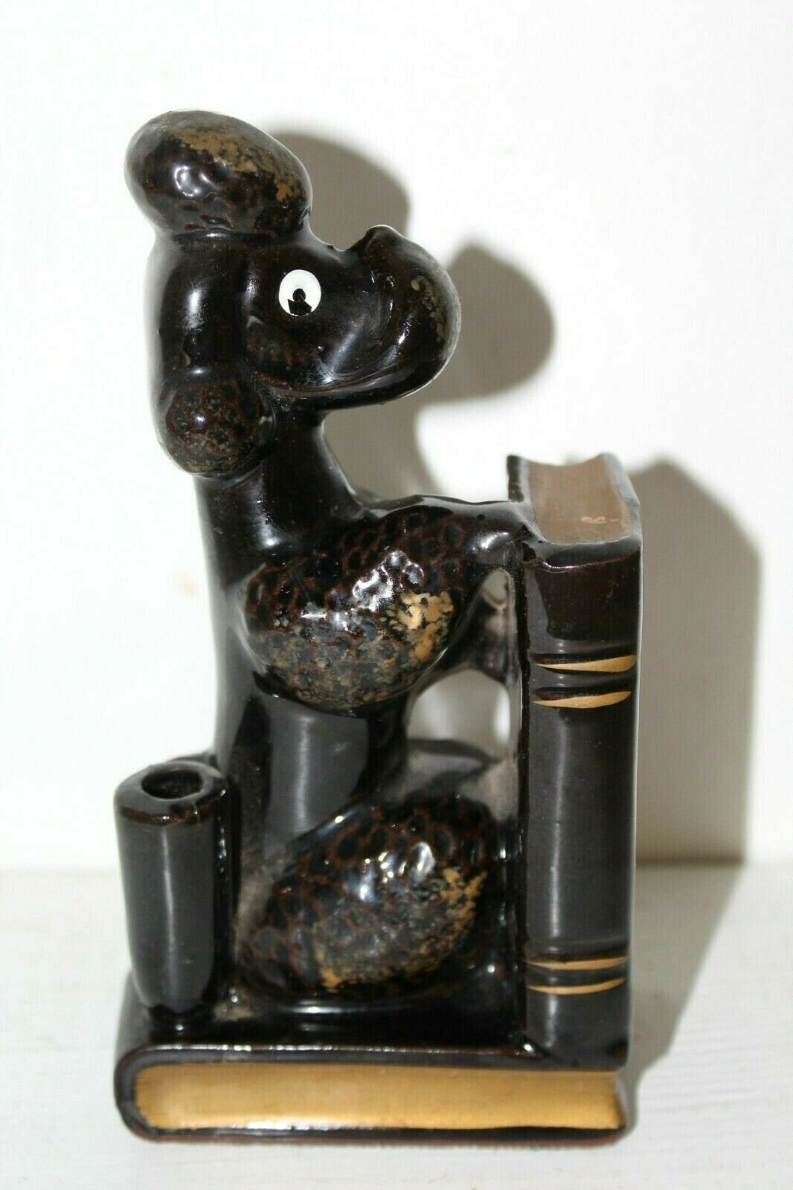 Vintage Black Poodle Single Bookend Pen Holder Made in Japan Etsy