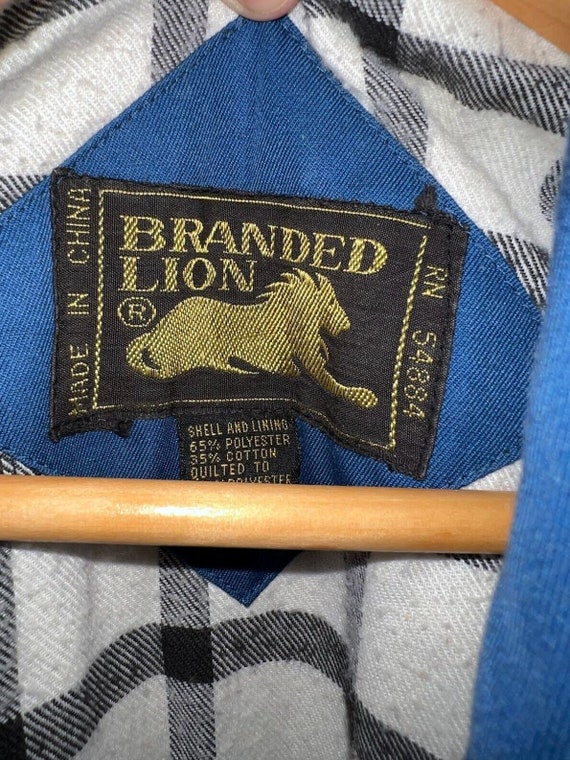 Vintage 80s Blue Branded Lion Waterproof Buffalo … - image 2