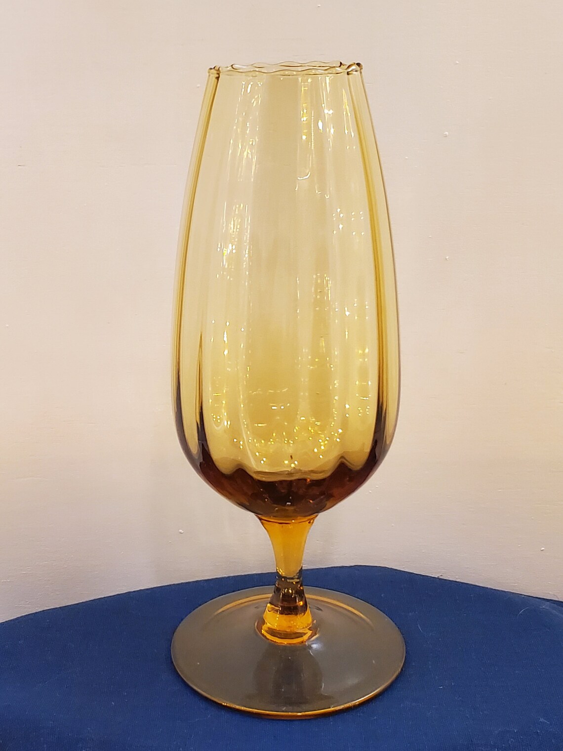 Vintage Large Amber Brandy Snifter 8 Stemmed Glass Etsy
