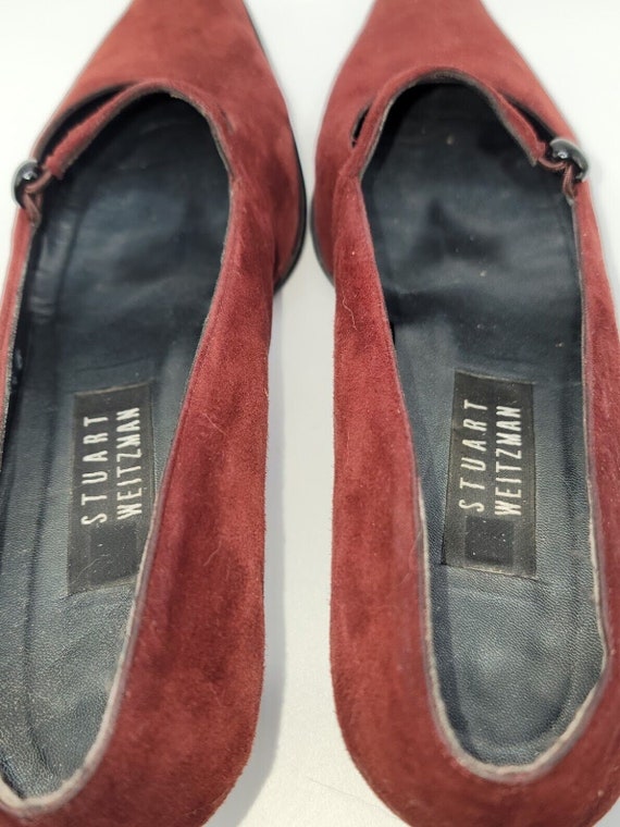 Vintage Stuart Weitzman Wine Red Suede Mary Jane … - image 4