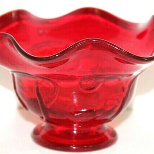 Vintage Viking Bullseye Ruby Red Dish Bowl Yesteryear Line