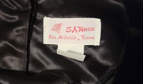 NOS Vtg San Antonio SA Rose Black Velvet Button U… - image 2