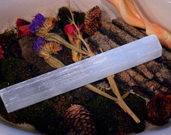 Selenit Zauberstab 5-Zoll-Altar-Werkzeug-Reinigung Kristall Wahrsagerei Magie Wicca Pagan