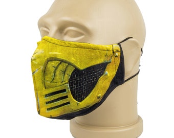 WINTERSUNNY Mortal Kombat Face Mouth Cover Ninja Full Scorpion-Man Face Cover with Activated Carbon Filter 