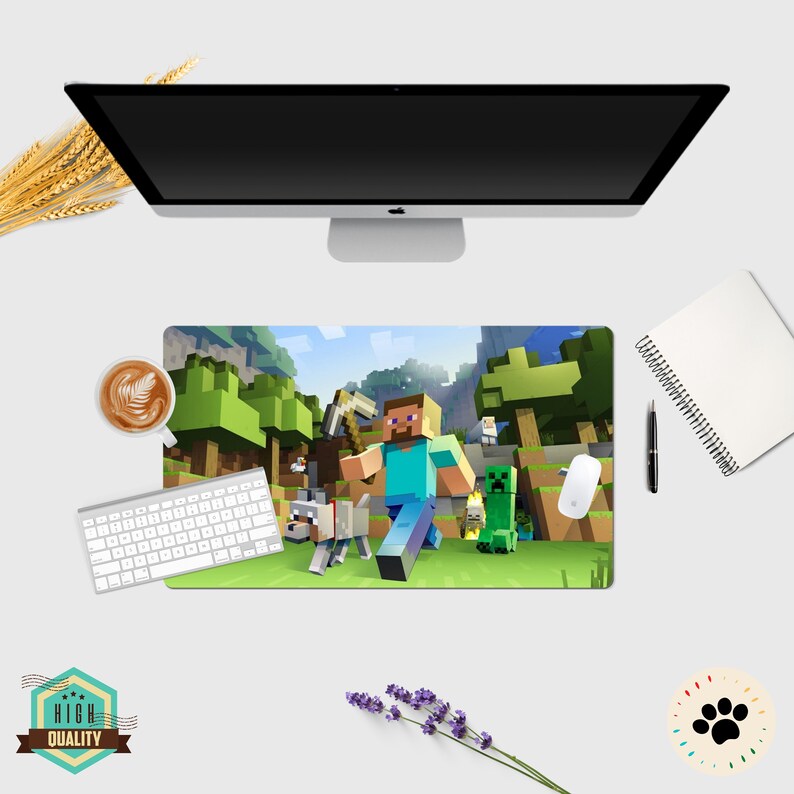 Gaming Mouse Pad Minecraft Desk Mat Mouse Pad Desk Pad Etsy