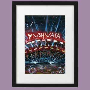 Ushuaia Ibiza | Playa D&#39;En Bossa | Acrylic Painting Art Print