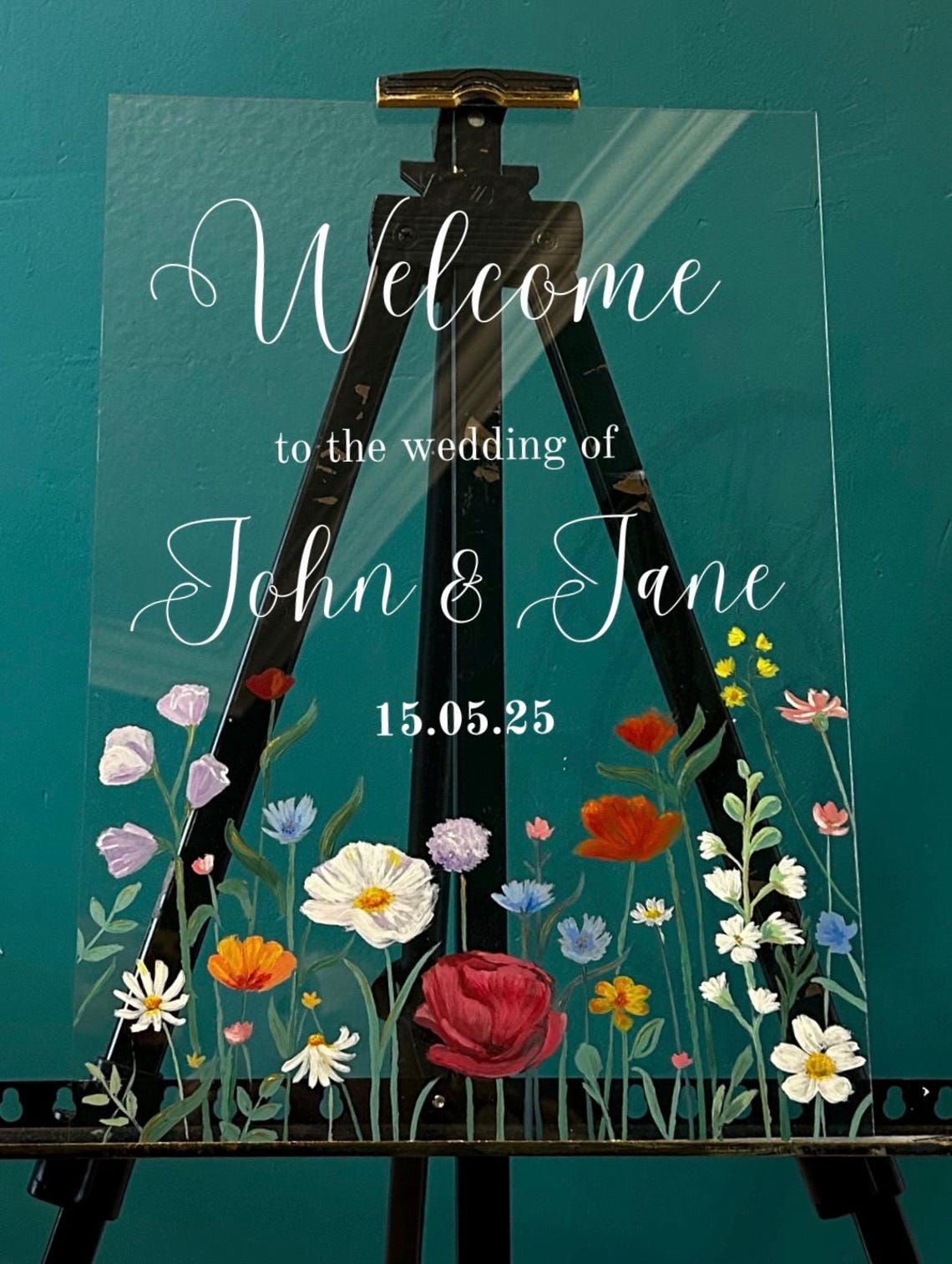 A3 Bespoke Hand Painted Acrylic Event Sign | Handmade and Customised ...