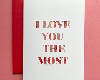 I love you greeting card, Greeting card for her, Valentine's Day card, Wife Anniversary Card, Valentines day Greeting card for him