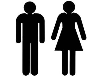Bathroom Figures Men Women for Restroom | Set of 2 | Bathroom Door Sign Decor