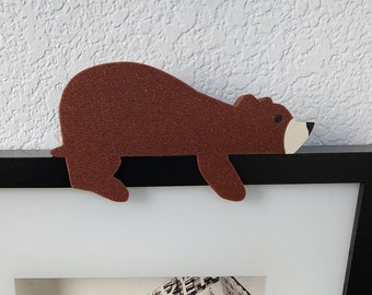 Bear Door Topper | Over The Door Sign | Shelf Sitter | Airbnb Decor | Bear Decor | Nursery | Brown Bear