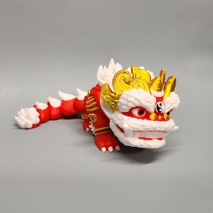 Lunar New Year Articulated Lion Figurine | Good Luck Good Fortune | Chinese New Year 2024