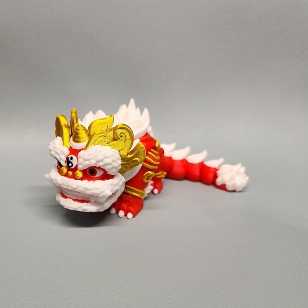 Chinese New Year Articulated Lion Figurine | Good Luck Good Fortune | Lunar New Year 2024