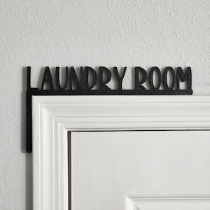 Laundry Room Door Topper | Over The Door Sign | Farmhouse Sign | Airbnb Sign | Home Decor | Door Corner