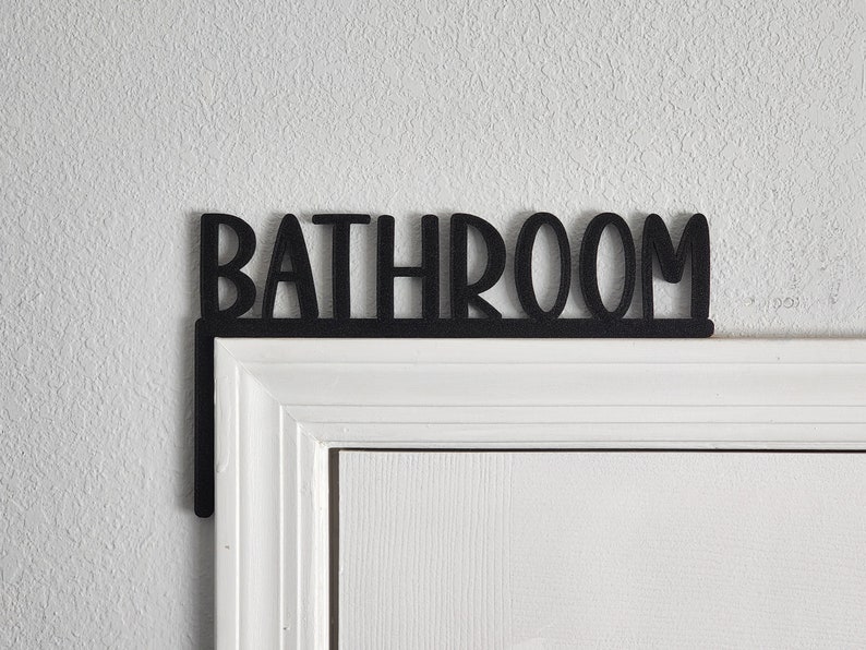 Bathroom Door Topper Over The Door Sign Farmhouse Bathroom Sign Airbnb Sign Home Decor image 1