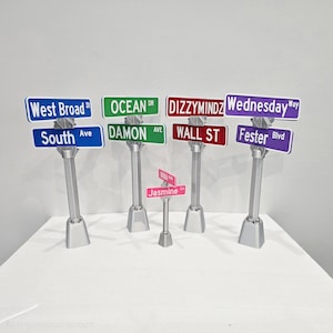 Personalized Street Sign Stand | Custom Name Plate Street Signage | Road Sign | Desk Name