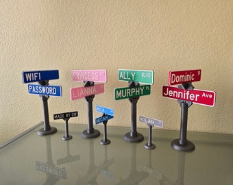 Custom Street Sign Stand | Personalized Name Plate Street Signage | Road Sign | Desk Name