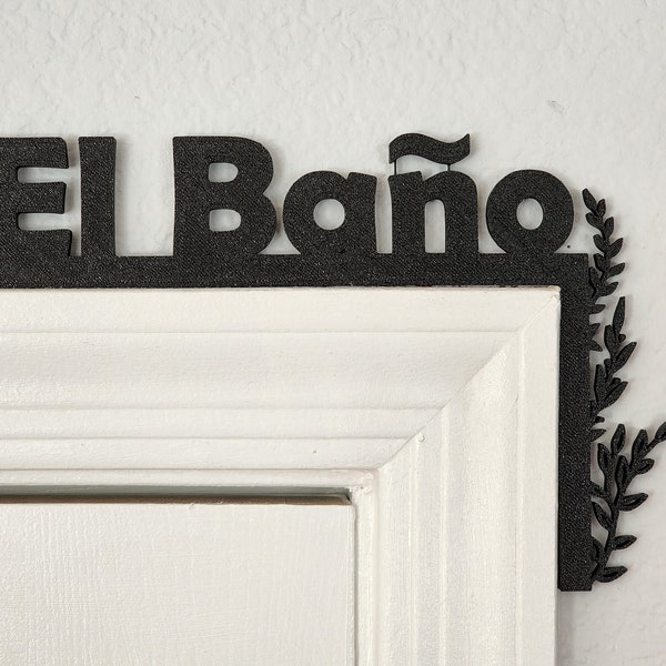 El Bano Door Topper | Over The Door Sign | Bathroom Sign | Airbnb Sign | Spanish