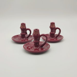 Hand Build Greek Orthodox Ceramic Candle Holder ICXC NIKA Classic Burgundy Color FREE 2 Beeswax Candles