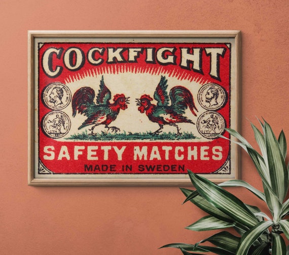 Matchbox Label Wall Art - Vintage Art Print - Printable WallArt - Downloadable Digital Poster - Poster Print Art - Gift for New Home Decor