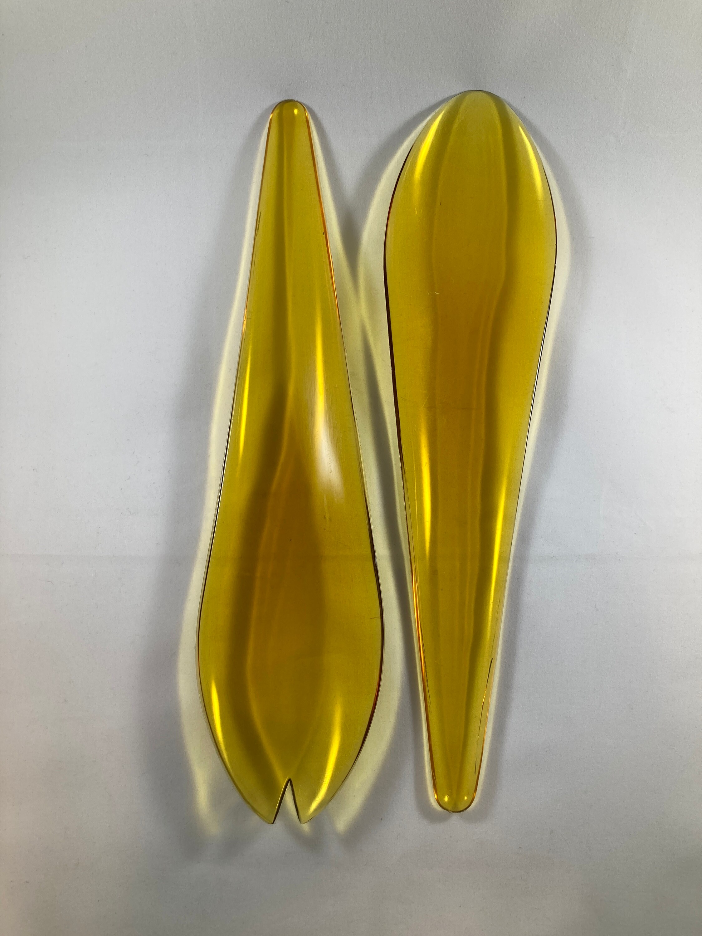 Mid Century Indiana Glass Salad Bowl Lotus in Yellow light Etsy UK