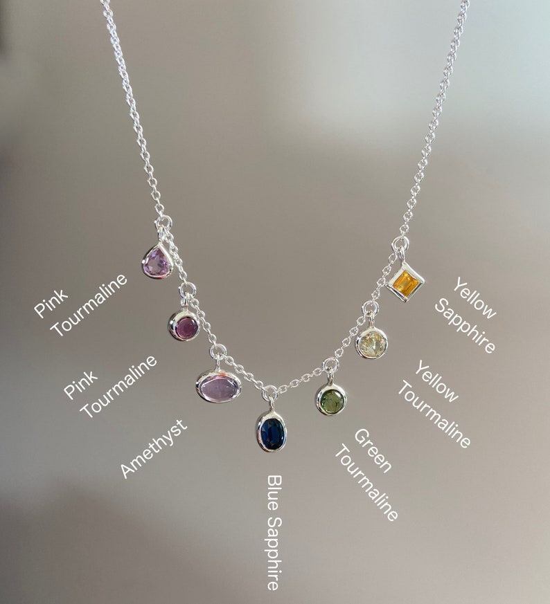 A rainbow pride necklace in tourmaline sapphire and amethyst LGBTQIA image 3