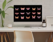 Boho Butterfly Desktop Wallpaper, Aesthetic Mac Background (Digital Download)