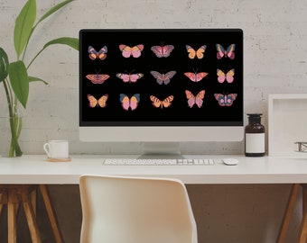 Boho Butterfly Desktop Wallpaper, Aesthetic Mac Background (Digital Download)