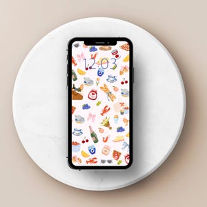 Maximalist Hampton's iPhone Wallpaper, Digital Download, Lock screen wallpaper, Pink bows smartphone wallpaper, Aesthetic  Croissant