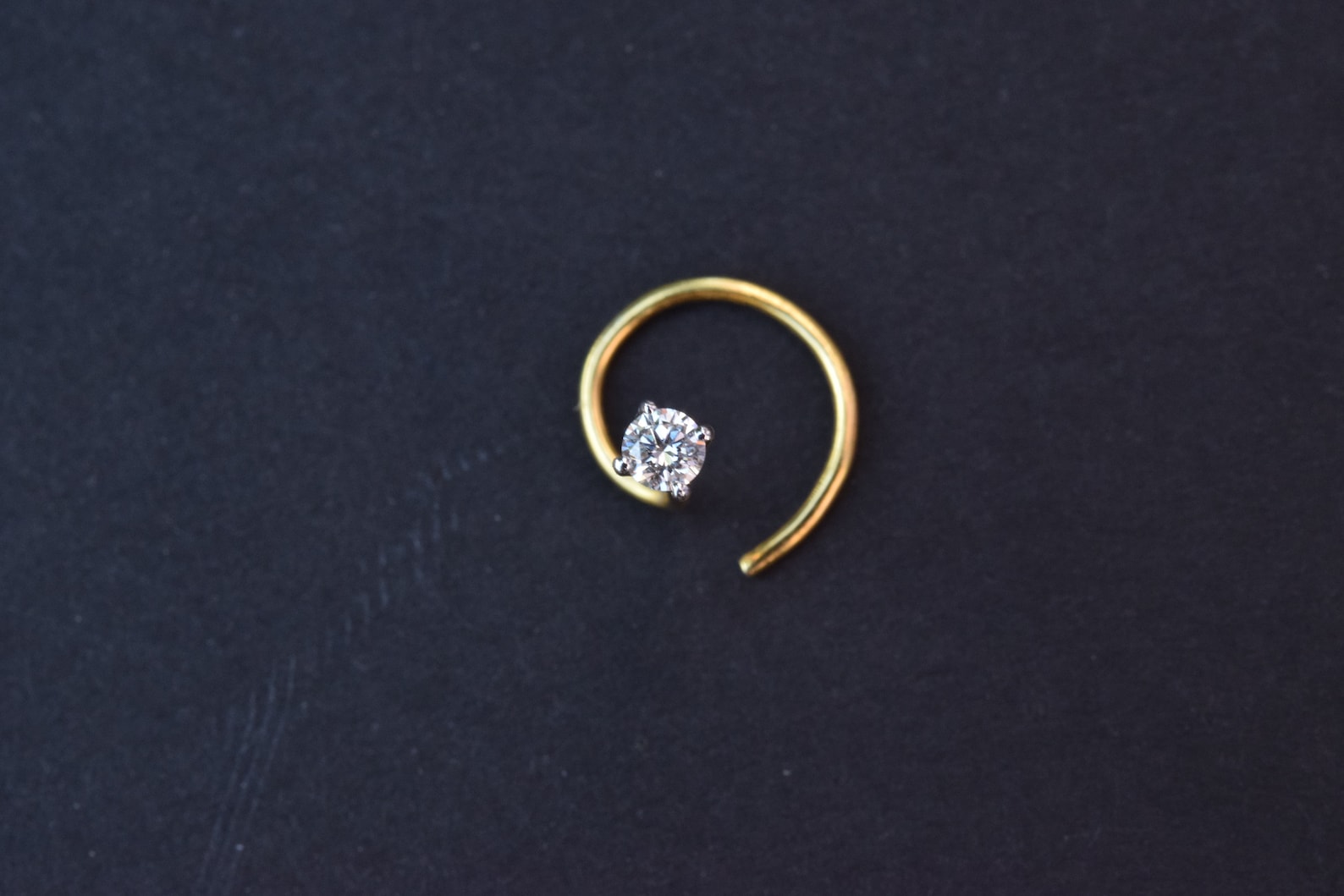 Real Diamond Nose Stud 14k gold 0.05 CaratGold Diamond Nose Etsy