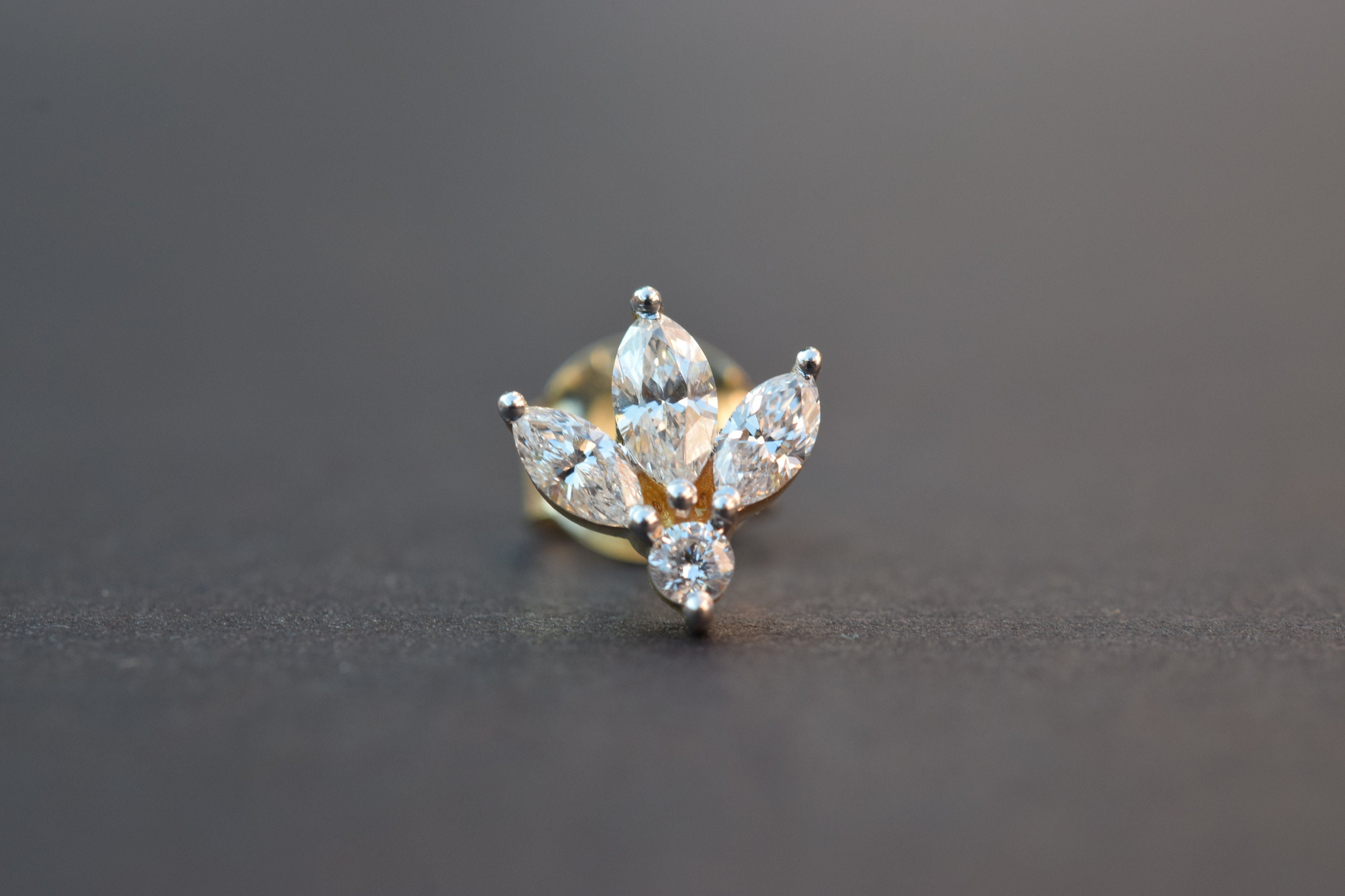 Diamond lotus earrings Outlet