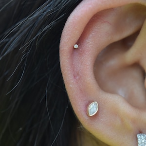 Super small micro diamond studs earring, Helix micro stud earring, 14k cartilage studs -  DCB JEWELS