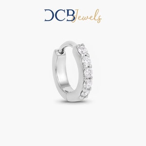 weiter vorne Helix Ohrring, Diamant Knorpel Hoop, Helix Hoop, Diamant Tiny Hoop, 5 mm innerer Diamant Huggie Hoop Ohrring, 14k Gold Ohrringe.
