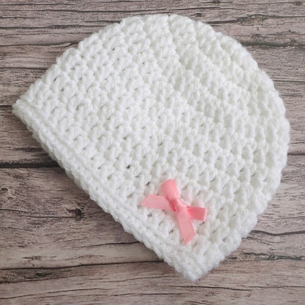 New Baby Hand Knitted Baby Hat Premature / Newborn  Preemie Hospital Beanie Girl's Crochet Handmade