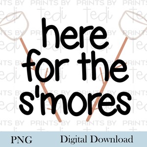 Hier für die S'mores PNG, Marshmallow Stick digitaler Download, Boho PNG Dateien für Kinder Shirts, Kinder Sublimationsdesigns, digitale Datei.