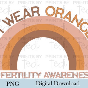Boho llevo archivos PNG naranjas para camisas, descarga digital de infertilidad, diseños de sublimación, archivo digital, diseño TTC, diseño NIAW.