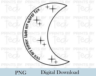 Bigger than the whole Sky Digital Download, Pregnancy loss png files for shirts, sublimation designs, Digital File, Moon and stars design.