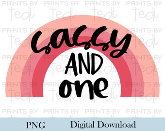 Sassy and One PNG, boho rainbow sublimation design, Birthday shirt Digital Download, PNG files for kid shirts, Child Bday Digital Files.