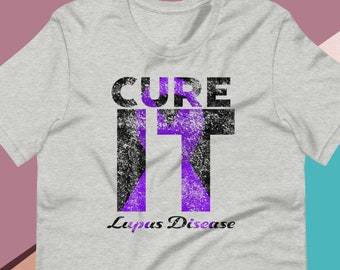 Cure It Lupus Disease Awareness Purple Ribbon Unisex t-shirt
