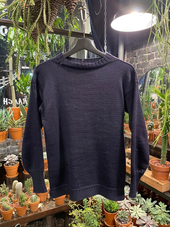 Fisherman Knit Sweater Navy Blue