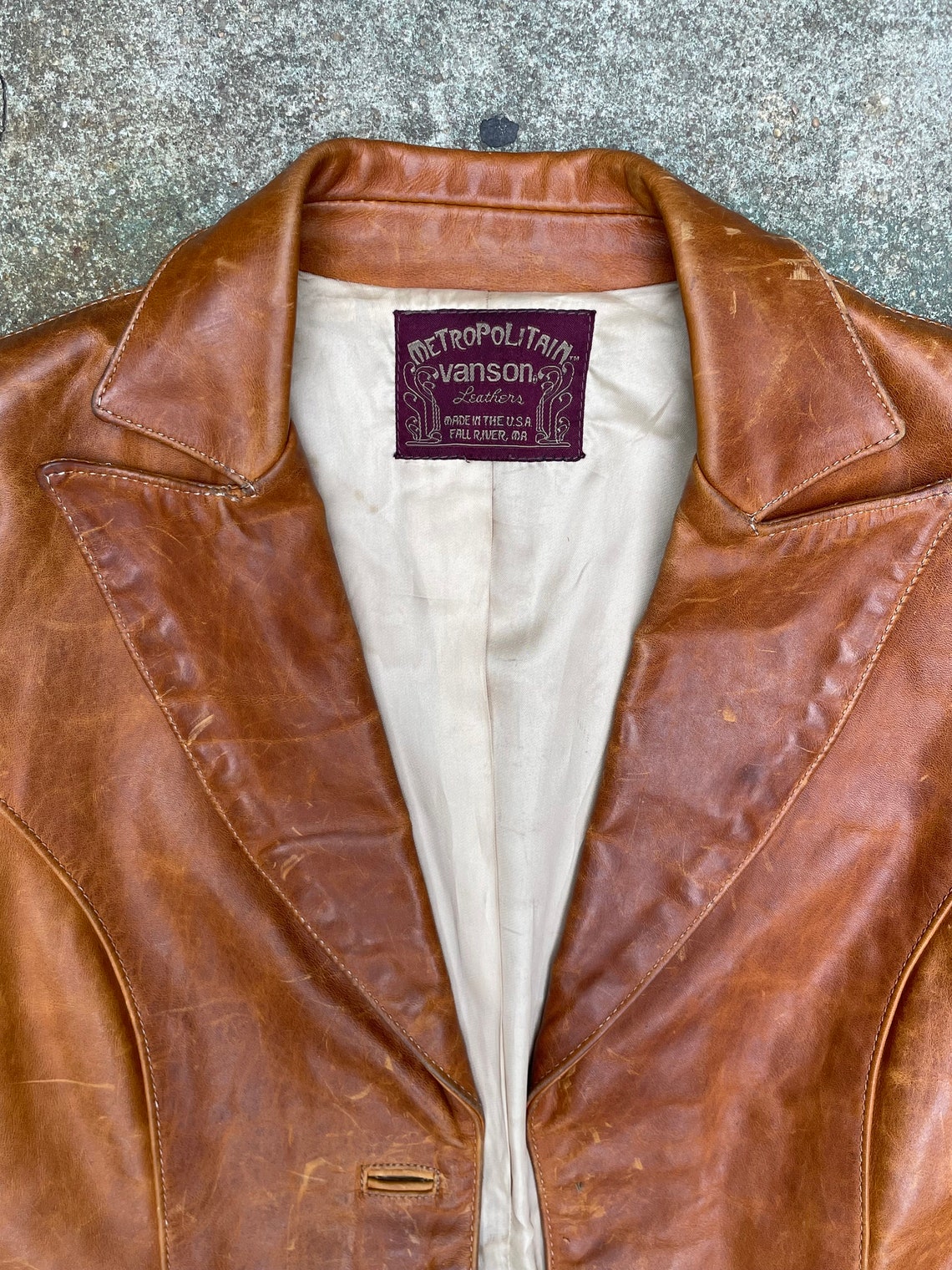 Vintage Vanson Cognac Leather Jacket Etsy