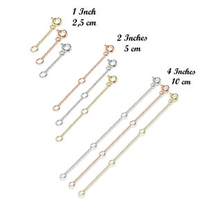 Solid White Gold Extender Chain, Gold extender chain, 14K Solid Gold Extender Chain, Solid Rose Gold Extender Chain, Necklace Extender Chain