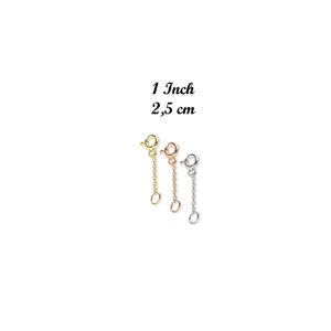 Solid White Gold Extender Chain, Gold extender chain, 14K Solid Gold Extender Chain, Solid Rose Gold Extender Chain, Necklace Extender Chain image 5