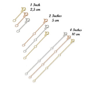 14K Solid Gold Extender Chain, Gold extender chain, Solid White Gold Extender Chain, Solid Rose Gold Extender Chain, Necklace Extender Chain image 5