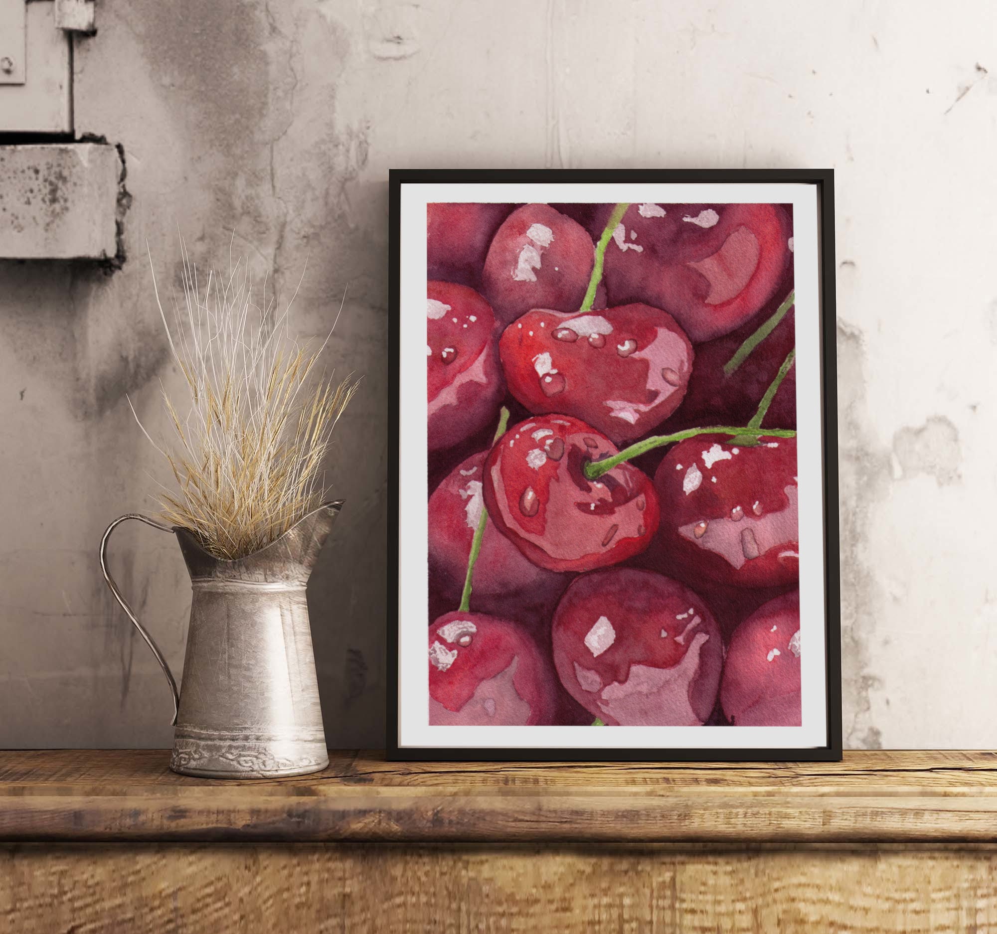 HLTER Lot De 50 Cerises Artificielles En Plastique De 2,5 Cm Pour Décoration De Maison, Cuisine, Fête, Mariage